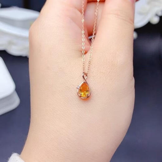 DRJEFUN new drop-shaped gemstone necklace for women 925 silver gold-plated inlaid with natural tanzanite diopside citrine pendant green diopside