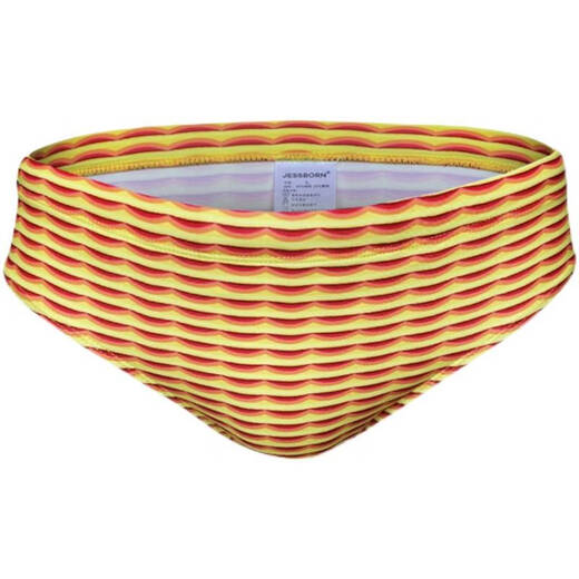 南啵丸金色波纹男士三角游泳裤运动冲浪沙滩温泉罩杯防走光泳装 金黄不带罩杯 M