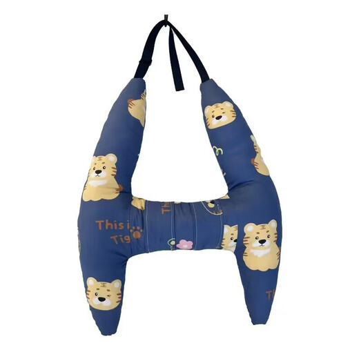 汽车抱枕儿童卡通睡枕车载抱枕车上舒适后排安全带防勒脖睡觉神器 蓝色恐龙 55*67