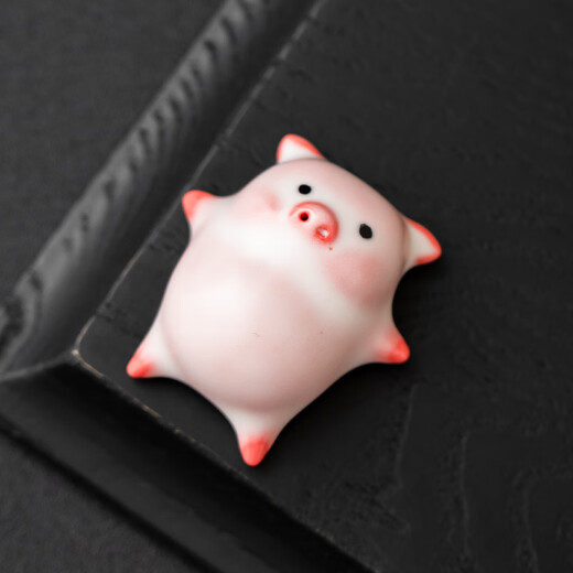 Jisu Ru Kiln Bubble Pig Tea Pet Ornaments Boutique Tea Tray Decorations for Tea Raising Players Cute Creative Tea Tray Decoration Pink Ru Kiln Tea Pet/Incense Road_Bubble Pig Simple Decoration No Specifications