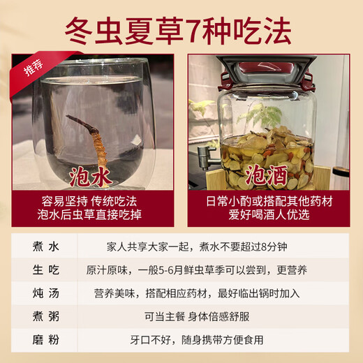 观采归【西藏那曲】野生冬虫夏草补品送长辈老年人营养礼盒虫草礼品实用 一级草[约2根/克] 5克10根养生装