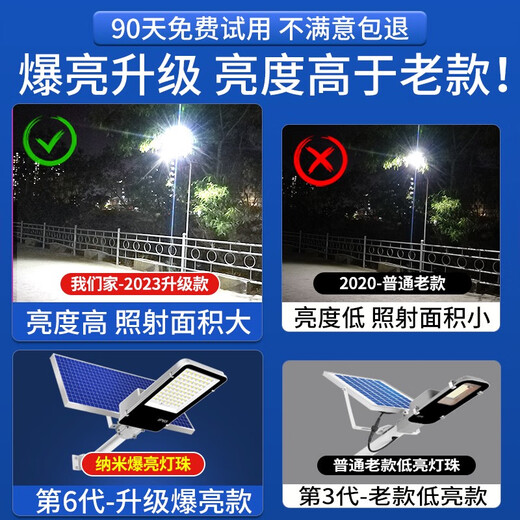 欧普照明太阳能户外庭院灯家用照明超亮农村院子led新款道路防水新型路灯 爆亮200000W高配感应款15686超 0W