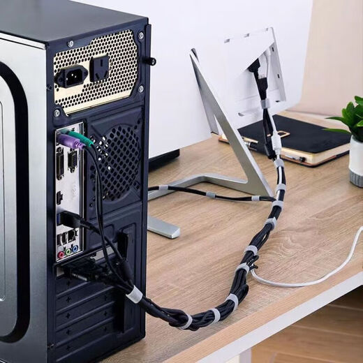 Jingdong Express data cable storage artifact Velcro tie cable management home computer cable harness charging cable fixed strap self-adhesive gray 3 meters - 1.2cm wide