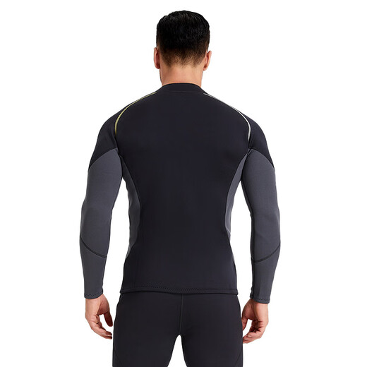 3mm wetsuit for men and women split wetsuit cold warm top pants snorkeling surfing winter swimsuit black gray S