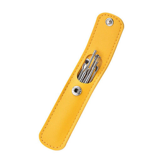 Imeka ear-picking 6-piece set ear-picking tool spiral professional household stainless steel ear-picking tool leather case thickened ear-picking 6-piece set 1 piece random color -