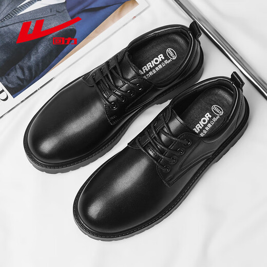 Pull-back leather shoes for men in autumn, all-match heightening, business black casual men's shoes, commuter shoes, oil wax black 42