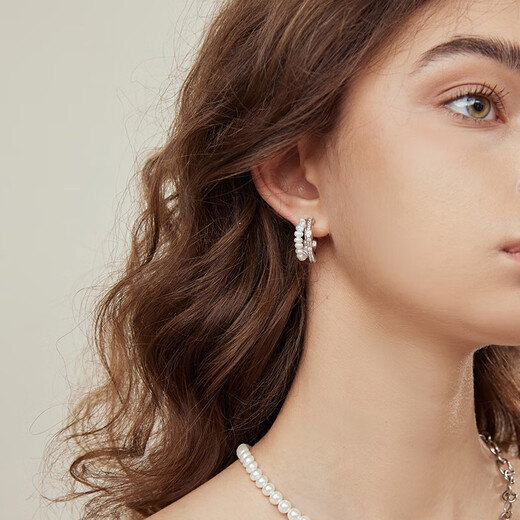 Arsis celebrity style small earrings for women, pearl earrings, 925 silver needles, birthday gift for girlfriend