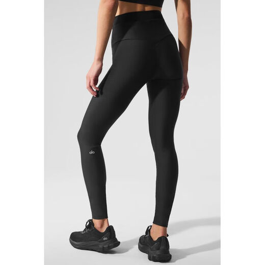 ALO YOGAAirlift mesh high-waist leggings yoga pants yoga clothes Pilates fitness pants high elastic breathable BLACK XXS (suitable for waist 59.5 - 62cm)