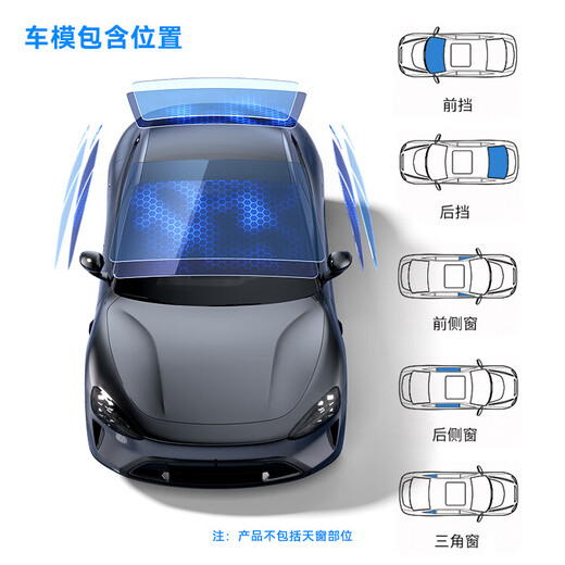 Made in Tokyo, the whole car window film (SUV model - light color), car cover, sun protection, heat insulation, explosion-proof, sun protection, privacy blocking, purple and infrared rays, clear and translucent car glass film