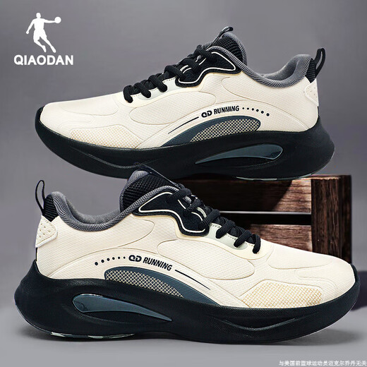 Jordan Men's Shoes Sports Shoes for Men 2025 New Winter Leather Waterproof Shock Absorbing Professional Running Shoes Soft Sole Casual Shoes for Men Apricot/Black 40