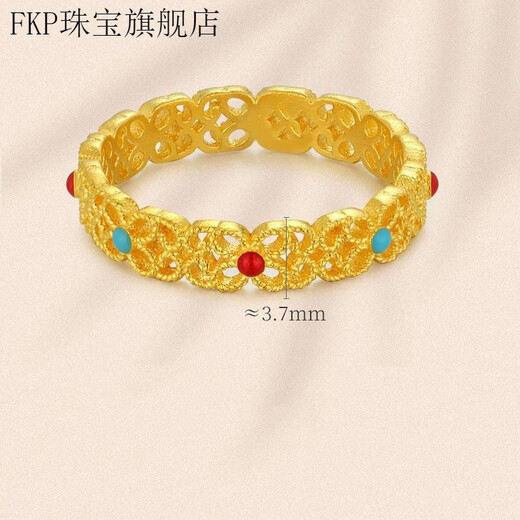 FKP ancient simple filigree enamel ring hollow light luxury ring women's ring as a gift for your girlfriend. The same style as the beautiful number Seven Fat Donglai