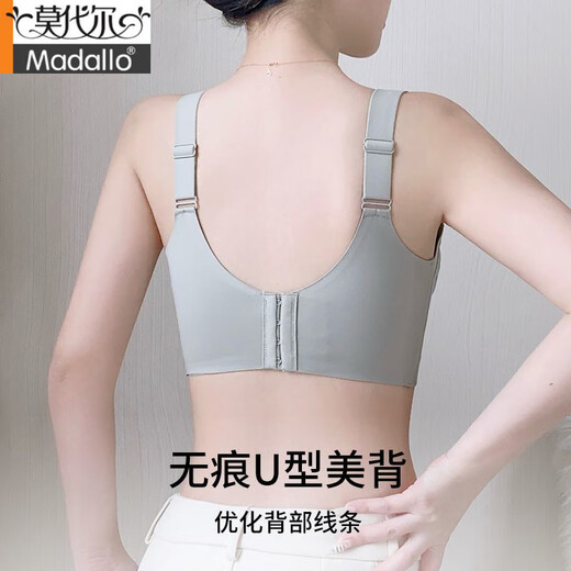 Modal traceless upper lifting thin style gathering to show large women's underwear anti-sagging without steel rings and pair of breast lift bra Champagne color L (recommended 100-120 Jin [Jin equals 0.5 kg])