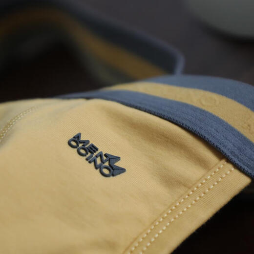 MENCCINO Budoji men's double-strap thong bare buttocks underwear breathable sweat-absorbent U-convex sexy low-waisted men Mango yellow L 175/85