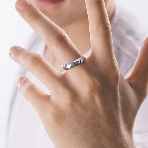 MZMZ platinum men's ring pt950 platinum trendy single tail ring plain ring Valentine's Day birthday gift for boyfriend Light luxury - Lord of the Rings platinum gold (comes with leather cord) Don't know the ring number - send the measurement ring first