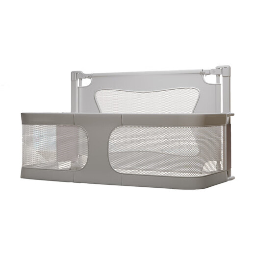 Small apartment anti-pressure crib bed-in-bed newborn baby playpen guardrail folding T removable baby bed baby anti-pressure playpen bed-Mihui gray (CD-3)