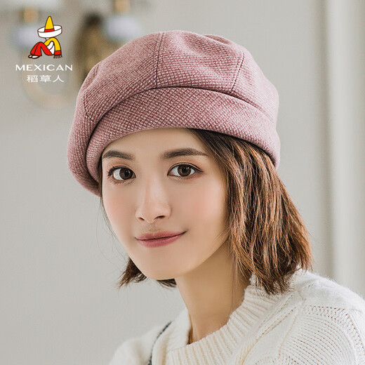 Scarecrow (MEXICAN) Internet celebrity beret women's Japanese autumn literary ins versatile hat for women British fashion Korean version gray one size
