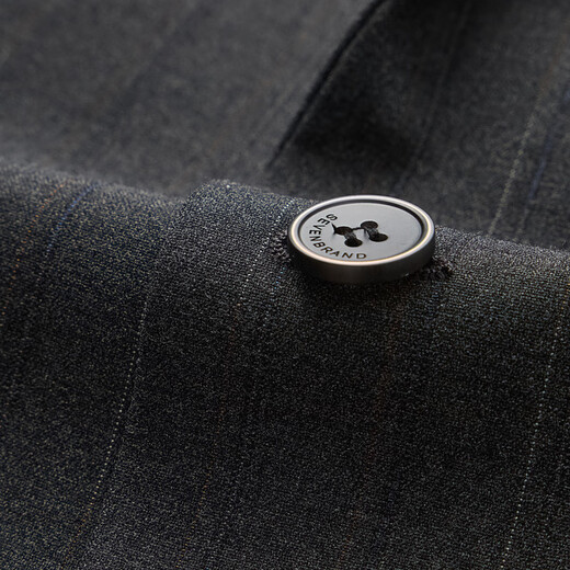 Qipai Retro Striped Three-piece Suit Suit with Vest Men's 2025 Autumn New Peaked Collar Formal Suit Retro Striped Three-piece Suit Charcoal Gray 46 (B46)