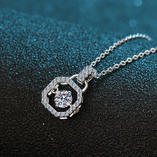 VZZSPT950 platinum necklace for women 30 points moissanite school bag clavicle chain smart pendant gold light luxury versatile and elegant 30 points moissanite