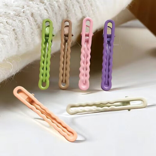 Wave clip hair clip handmade jewelry sweet hair clip hair accessories mixed cute bangs wholesale side clip hair clip wavy hair clip (mixed color 2 pieces)