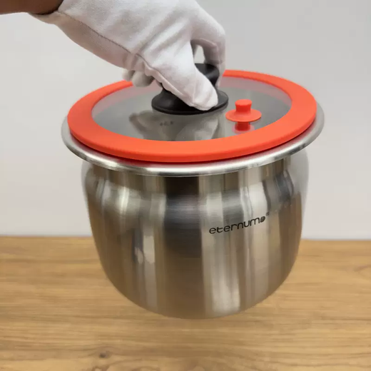 Yusenyi 1810 stainless steel sealed barrel 304-meter barrel kitchen storage barrel flour grains coffee bean storage tank 10L24x22cm