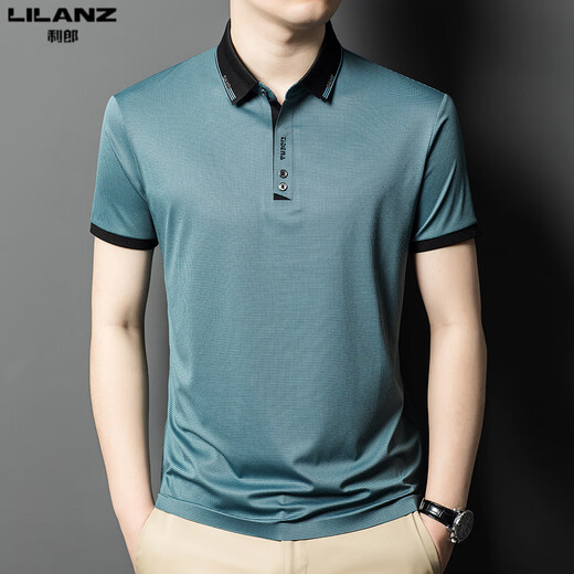 
Lilang 2025 new Lilang men's short-sleeved T-shirt summer lapel top middle-aged business casual POLO shirt brown 13573 M 165