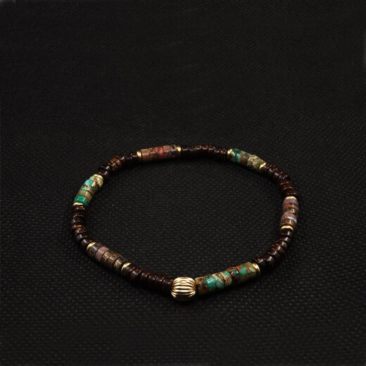 Yadige original niche design light luxury trendy brand coconut shell treasure plated 14K gold beads couple bracelet for men and women 16cm