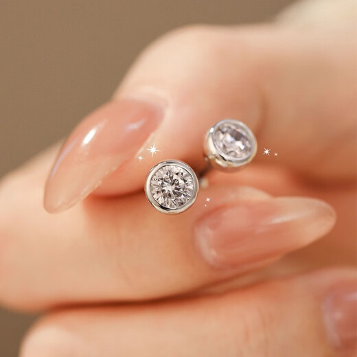 RHM platinum bubble earrings for women, platinum moissanite and diamond earrings, birthday and Valentine's Day gifts for girlfriend, platinum moissanite bubble earrings + certificate + gift box