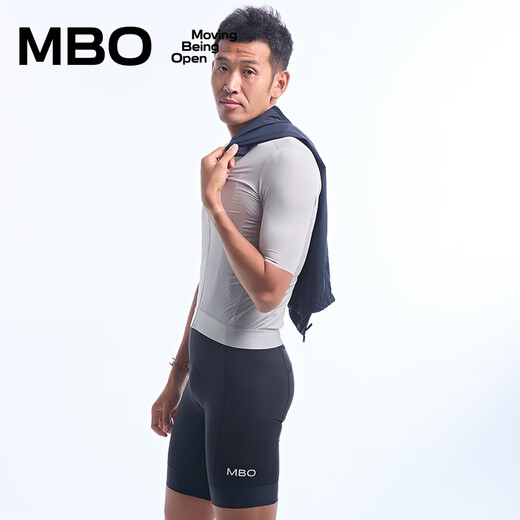 MBO Summer Men's Double Arrow Cycling Bib Shorts T300 Cycling Jersey Black M