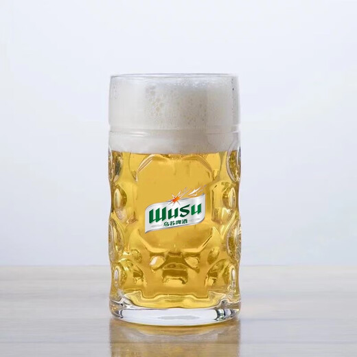 GRO Xinjiang Dawusu Beer Cup Craft Brew Cup Extra Large Beer Cup with Handle Cup Creative Household Glass Cup Customized Logo Wusu Handle Cup 1000ml