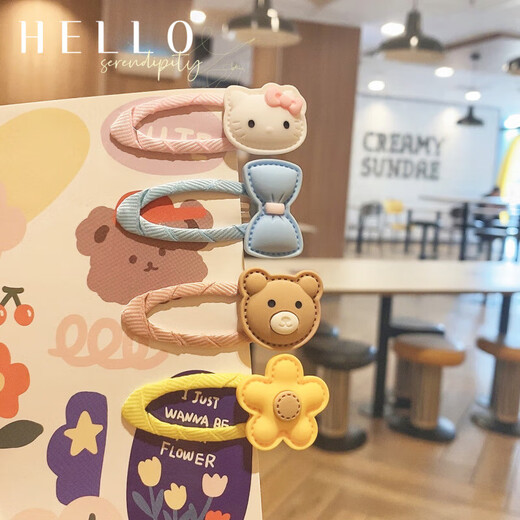 Children's hairpin bb hairpin hairpin headdress clip Korean girl baby princess bangs clip side hair accessories female side clip children's hairpin-KT cat