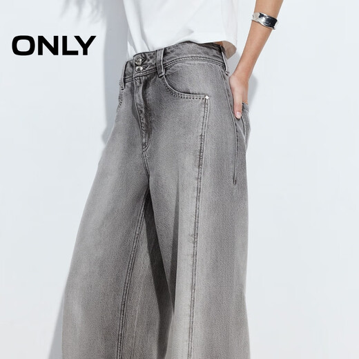 ONLY2025夏季新款渐变长裤宽松舒适直筒裤牛仔裤女|125232040 J08 浅牛仔灰 M M标准裤长