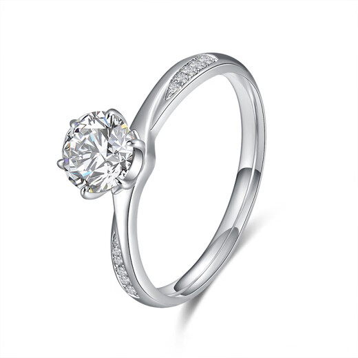 AVHE 18K gold PT950 platinum cultured diamond six-claw art ladies ring asking for wedding gift Chinese Valentine's Day IGI certificate platinum diamond ring + 1 carat diamond (D/VVS/3EX/N)