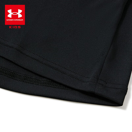 Under Armor children's clothing, boys' long-sleeved T-shirt, comprehensive training pullover, stand-up collar, semi-open chest, casual children's sportswear, black 130, the size is small, please take one size larger as normal