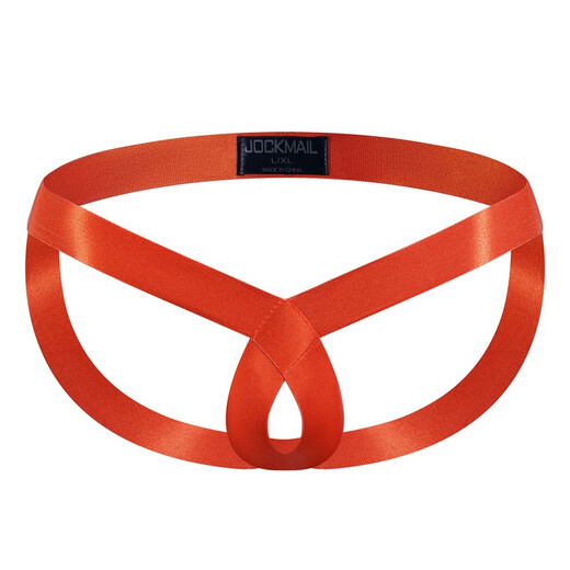 Men's low-waisted sexy double thong T-pants with elastic straps to lift the hips, tight-fitting hollow rings, solid color, green L-XL