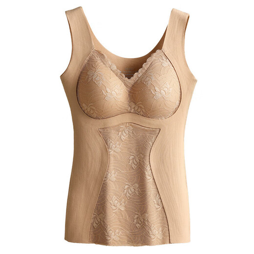 Seamless vest, push-up all-in-one underwear, breast-retracting bra, wire-free German velvet top for women, high elasticity QM Monet Purple XL (110-140Jin Jin equals 0.5kg)