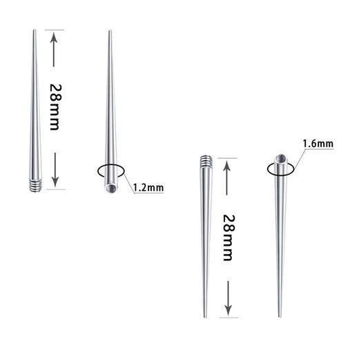 First encounter guide needle ear hole tongue nail puncture tool titanium alloy external thread 0.9 lip nail guide needle next day delivery auxiliary nail 5-pack 1.0mm guide needle-M0.9 external teeth