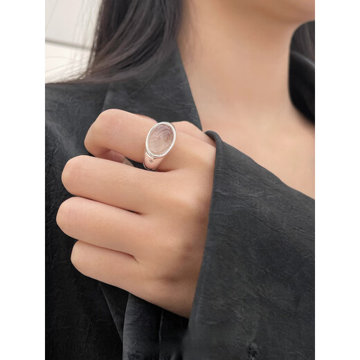 DL 1998 Fat Donglai same style white crystal ring 925 silver glossy transparent opening feminine temperament versatile quality white crystal ring