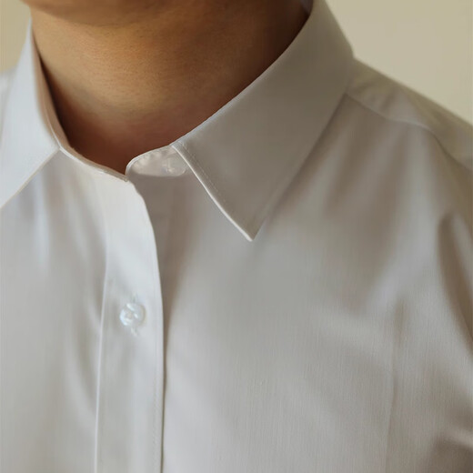 LOMBT no-iron long-sleeved shirt autumn men's all-match fashion slim top business casual shirt LW18 white 41