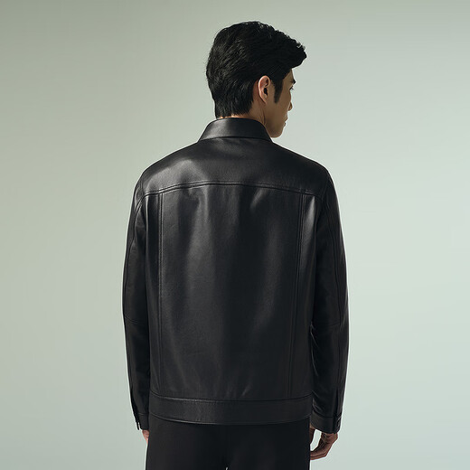 Lilang leather jacket men's lapel sheep first-layer leather business fashion leather jacket coat 25 autumn