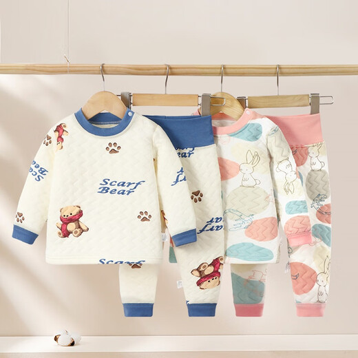 JOYNCLEON baby thermal underwear baby clothes quilted high-waist belly protection autumn clothes and autumn pants outer set Jtz200693