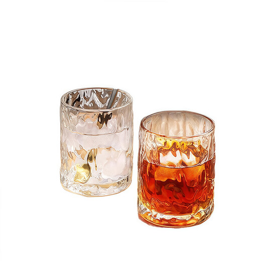 Guiqi glass water cup holder set household simple high temperature resistant transparent drinking cup wine glass living room teacup 6 tree pattern cup 250ml + white cup holder