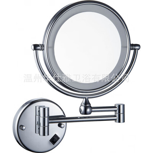 LED light fill light mirror folding dressing and beauty mirror cosmetic mirror bathroom 3 times magnification mirror portable chrome plated concealed/surface mounted