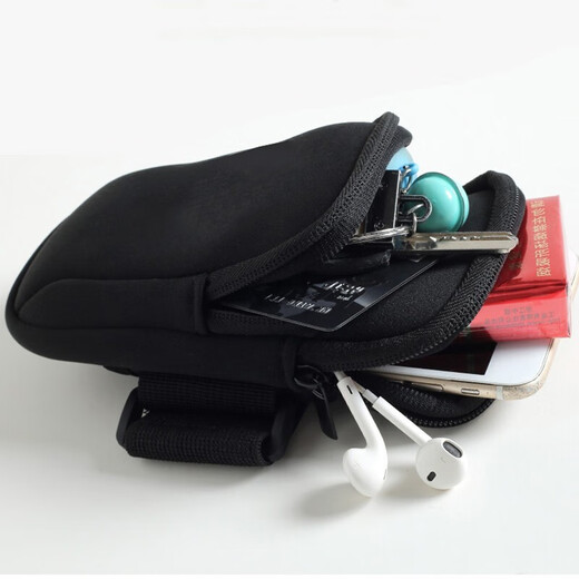 Huaiguoying running mobile phone arm bag outdoor sports equipment for men and women arm sleeve arm bag wrist bag waterproof cycling protection black arm bag available within 6.3 inches