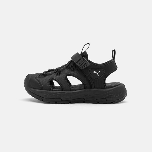 Puma official authentic children's shoes children's sandals and slippers, toe-cap shoes, breathable and comfortable black-Puma white 28