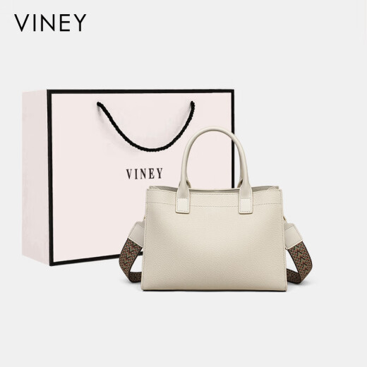 viney手提包包女包牛皮斜挎包轻奢托特包生日礼物送女友老婆 【白色】实用高级感休闲单肩包 高级感通勤时尚品牌大容量腋下包