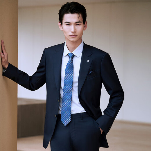 Anniversary Bird Suit Men's Suit Australian Wool VBC Fabric Selection Business Gentleman Formal Suit Pants Suit Blue Green - Slim Fit 50 B(180/104) /Please note waist or trousers