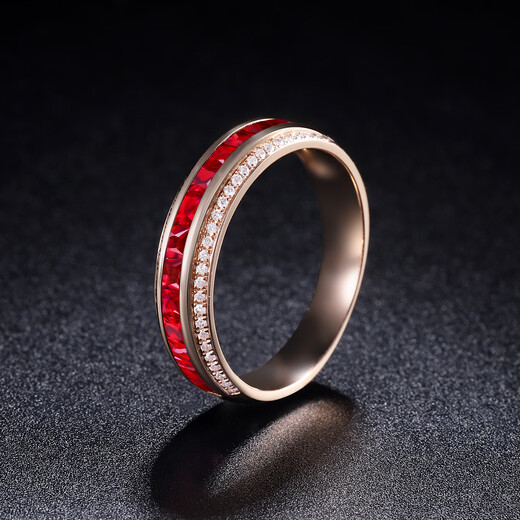 Ting Liang 1.2 carat pigeon blood red ruby ring 18K gold inlaid with diamond colored gemstone ring size message (10 to 20) ready stock