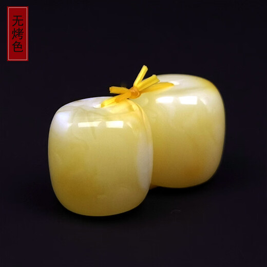 Amber style, one thing, one picture, one certificate, a pair of natural beeswax bucket beads, amber accessories loose beads, single beads Buddha beads string accessories, accessories 2.27g 11.6*11.5mm