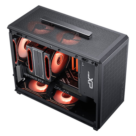 SAMA Fun 3 Type-C Black Desktop Portable Matx Small Case Four-Side Mesh/5 Fan Positions/160mm Cooling/350mm Graphics Card/ATX Power Supply