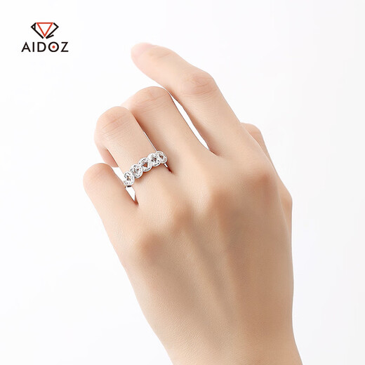 Aido Diamond pt950 Platinum Five Emperors Coin Ring Women's Platinum Crushed Ice Five Coins Ring Live Live 3.7-3.9g